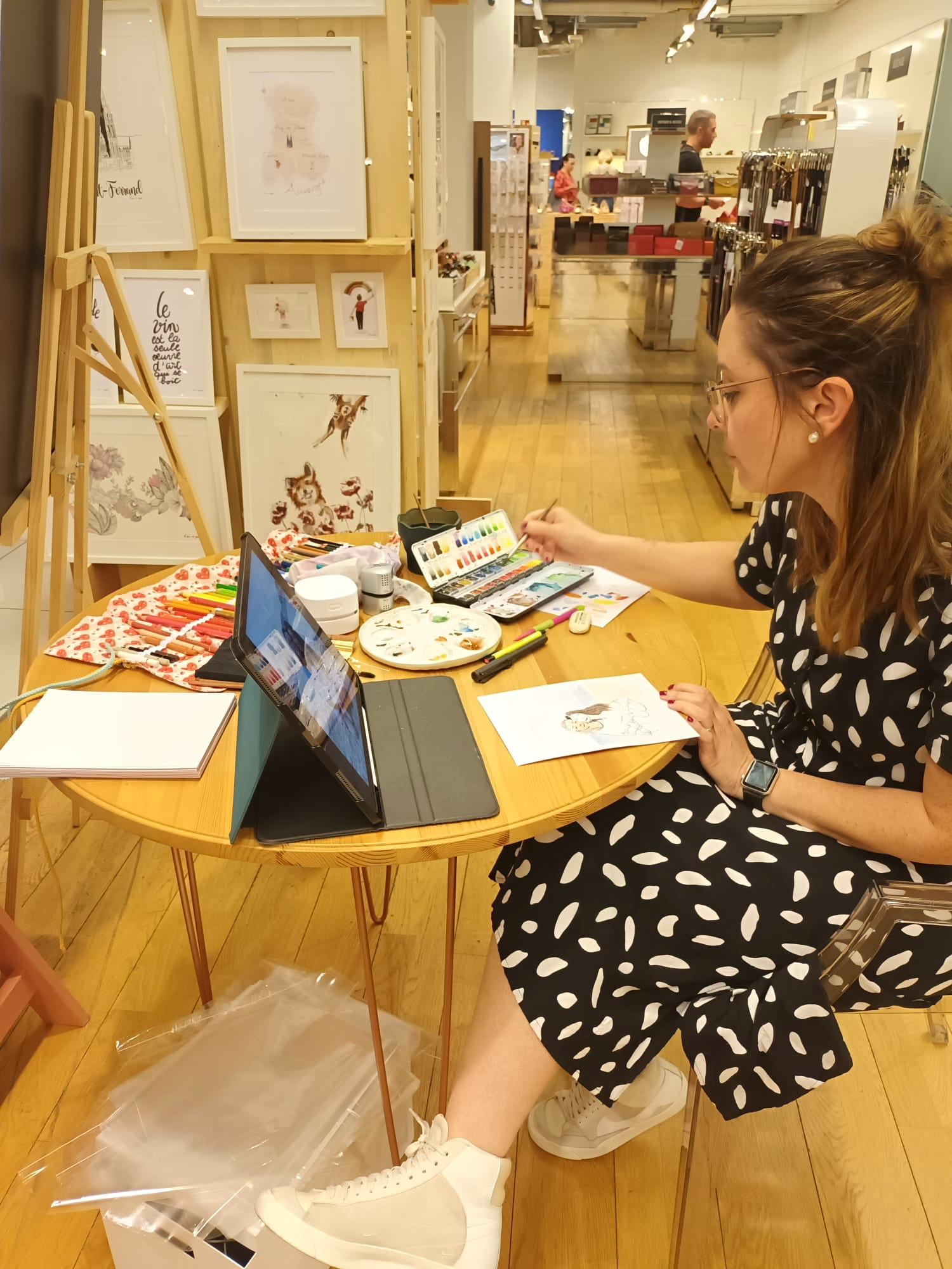 Animation portraits en direct aux Galeries Lafayette de Clermont-Ferrand